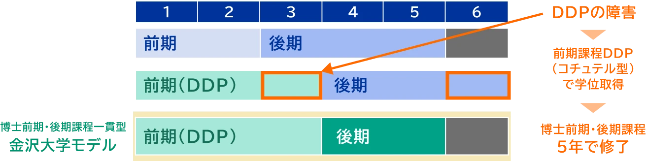 ︎DDPの障害、前期課程DDP（コチュテル型）で学位取得、博士前期・後期課程 5年で修了